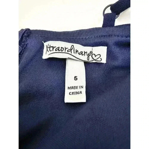 Xtraordinary Junior's Size 5 Midnight Blue Bodycon Dress with Feather Trim NWT - Picture 7 of 10